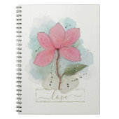 Blume in Rosa Notizblock (Vorderseite)