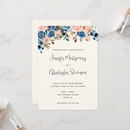 Blume in Rosa und Blau Einladung