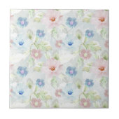 Blume in Rosa und Blau. Fliese (Vorderseite)