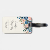 Blume in Rosa und Blau Gepäckanhänger (Rückseite horizontal)