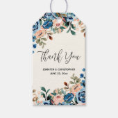 Blume in Rosa und Blau Geschenkanhänger (Vorderseite)