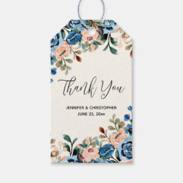 Blume in Rosa und Blau Geschenkanhänger