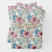 Blume in Rosa und Blau Geschenkpapier Set (Beispiel)