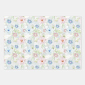 Blume in Rosa und Blau. Geschenkpapier Set (Vorderseite)