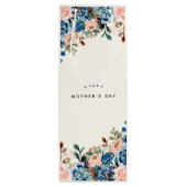 Blume in Rosa und Blau Geschenktüte Für Weinflaschen (Rückseite)