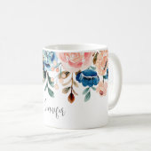 Blume in Rosa und Blau Kaffeetasse (VorderseiteRechts)