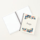Blume in Rosa und Blau Notizblock (Innenseite)