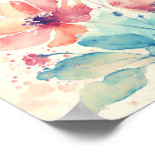 Blume in Rosa und Blau Poster (Ecke)