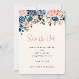 Blume in Rosa und Blau Save The Date