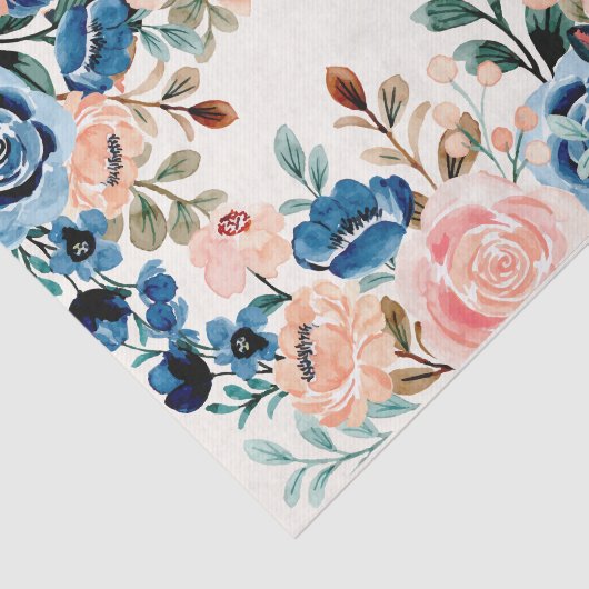 Blume in Rosa und Blau Seidenpapier (Ausschnitt)