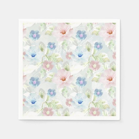 Blume in Rosa und Blau. Serviette (Vorderseite)