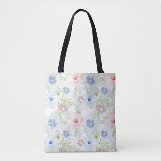 Blume in Rosa und Blau. Tasche (Vorderseite)