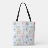 Blume in Rosa und Blau. Tasche (Rückseite)