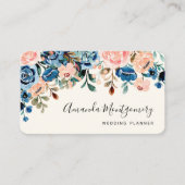 Blume in Rosa und Blau Visitenkarte (Vorderseite)