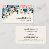 Blume in Rosa und Blau Visitenkarte (Vorne/Hinten)