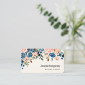 Blume in Rosa und Blau Visitenkarte (Stehend Vorderseite)