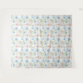 Blume in Rosa und Blau. Wandteppich (Vorderseite (Horizontal))