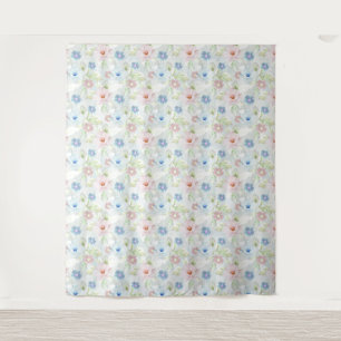 Blume in Rosa und Blau. Wandteppich