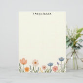 Blume in Rosa und Blautafel Briefbogen (Stehend Vorderseite)