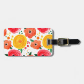 Blume in Rosa und Gelb Gepäckanhänger (Vorderseite horizontal)