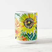 Blume in Rosa und Gelb Kaffeetasse (Mittel)
