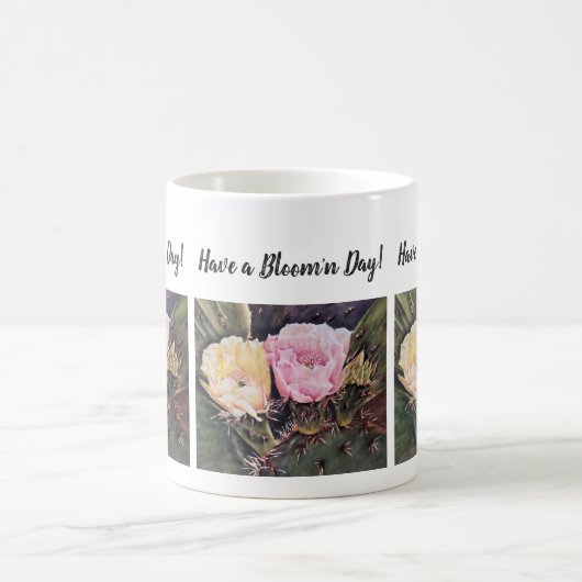 Blume in Rosa und Gelb Kaffeetasse (Mittel)