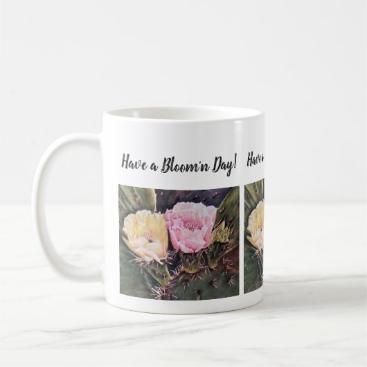 Blume in Rosa und Gelb Kaffeetasse (Links)