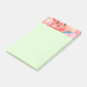 Blume in Rosa und Gelb Post-it Klebezettel (angewinkelt)