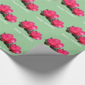 Blume in Rosa und Grün Geschenkpapier (Ecke)
