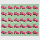 Blume in Rosa und Grün Geschenkpapier (Flach)