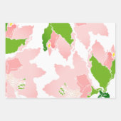 Blume in Rosa und Grüne AKA-Studentinnenverbindung Geschenkpapier Set (Vorderseite)