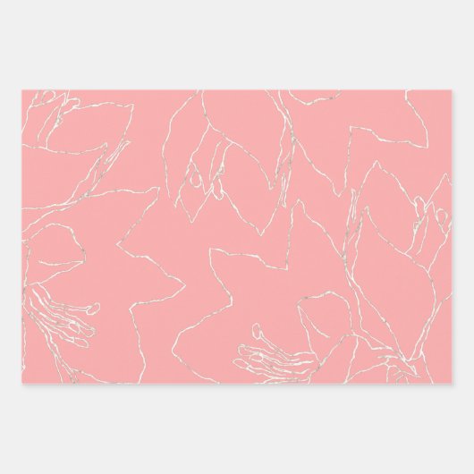 Blume in Rosa und Grüne AKA-Studentinnenverbindung Geschenkpapier Set (Vorderseite 2)