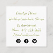 Blume in Rosa und Grüne Visitenkarte (Rückseite)