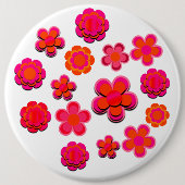 Blume in Rosa und Orange Button (Vorderseite)