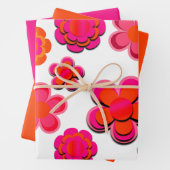 Blume in Rosa und Orange Geschenkpapier Set (Beispiel)