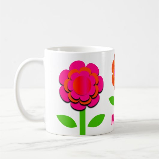 Blume in Rosa und Orange Kaffeetasse (Links)