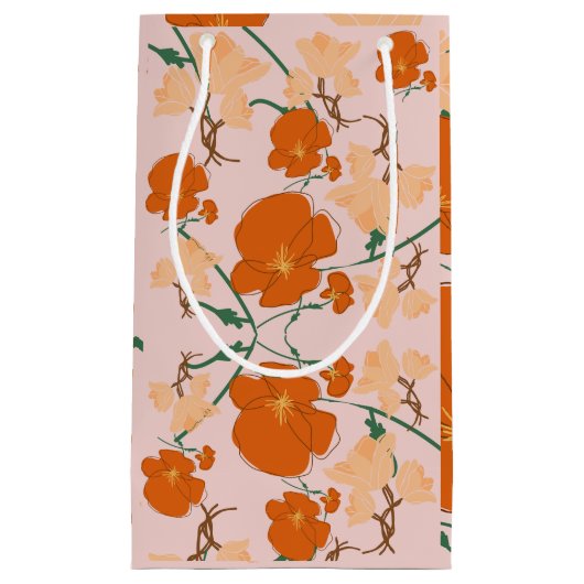 Blume in Rosa und Orange Kleine Geschenktüte (Vorderseite)