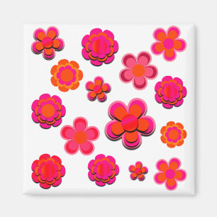 Blume in Rosa und Orange Magnet