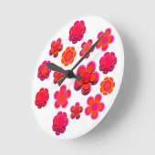 Blume in Rosa und Orange  Runde Wanduhr (Winkel)