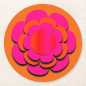 Blume in Rosa und Orange Runder Pappuntersetzer (Vorderseite)