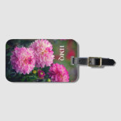 Blume in Rosa und Weiß Dahlia Gepäckanhänger (Vorderseite (Horizontal))