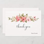 Blume in Rosa und Weiß Dankeskarte (Vorne/Hinten)