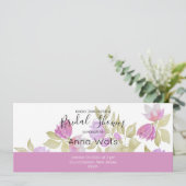 Blume in Rosa Violett Wasserfarben Handgemalt (Stehend Vorderseite)