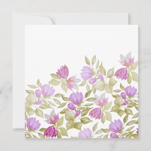 Blume in Rosa Violett Wasserfarben Handgemalt (Rückseite)