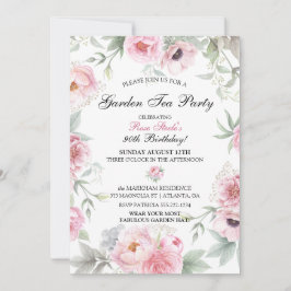 Blume in Rosa Wasserfarbe Einladung