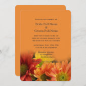 Blume in Rot, Gelb, Orange und Apfelsinen Einladung (Vorne/Hinten)