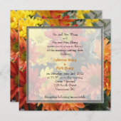 Blume in Rot, Gelb, Orange und Apfelsinen Einladung (Vorne/Hinten)