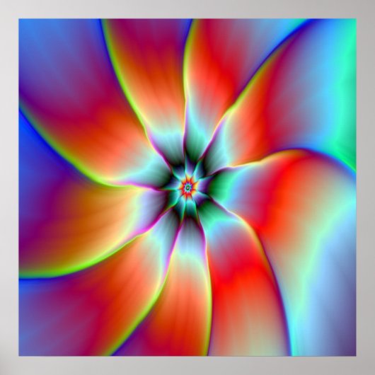 Blume in Rot-Orange und Gelb Poster (Vorne)