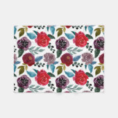 Blume in Rot und Bordeaux Fleecedecke (Vorderseite (Horizontal))