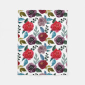 Blume in Rot und Bordeaux Fleecedecke (Vorderseite)